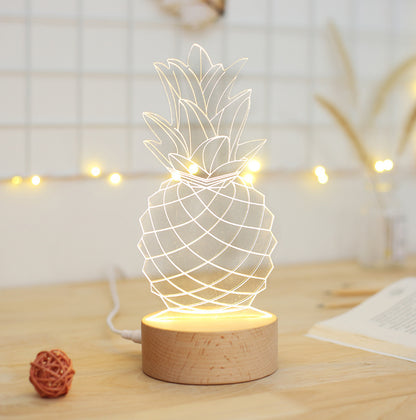 Lampe de Chevet Ananas en bois